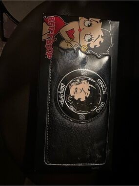 Betty Boop Black Wallet with Silver Emblem